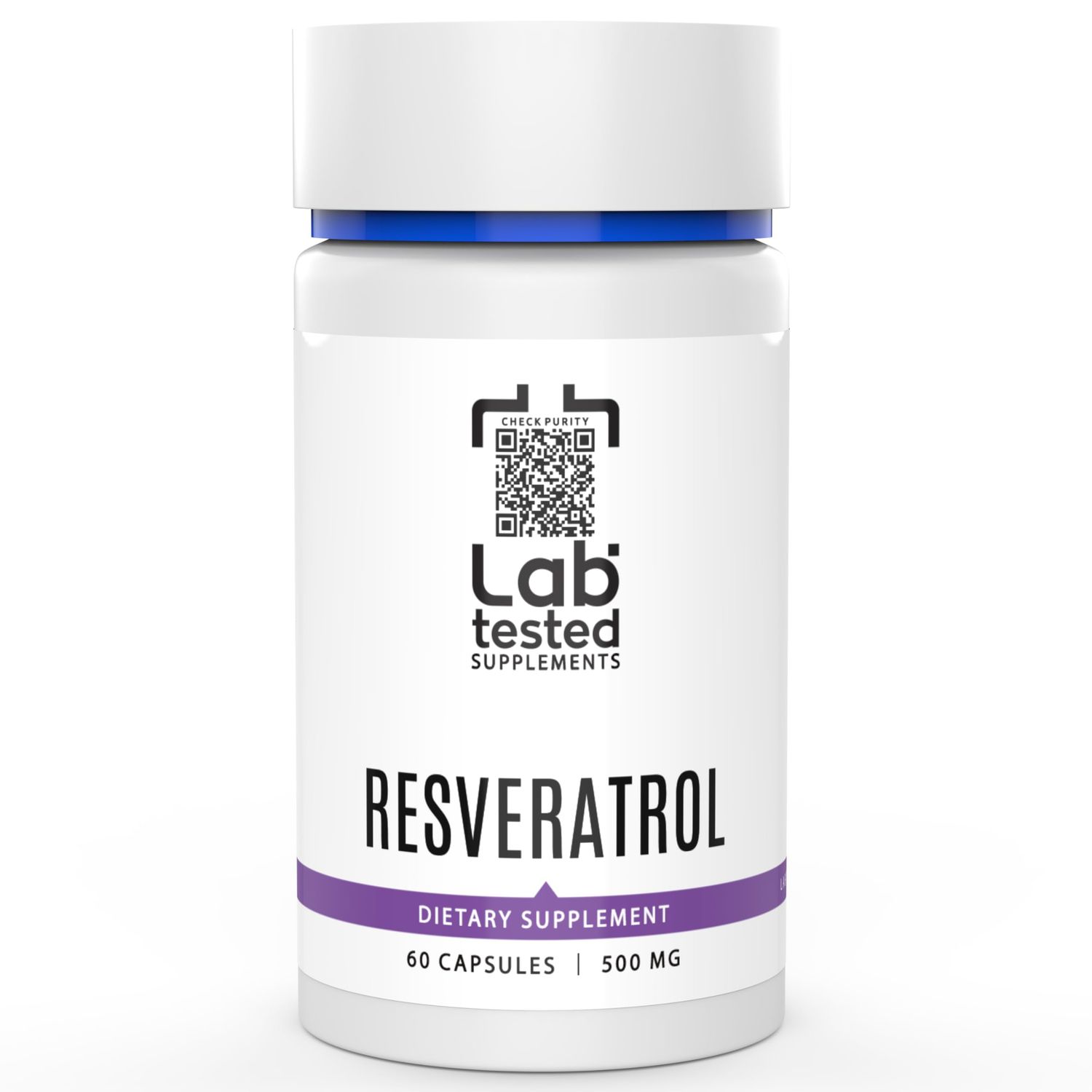 Trans-Resveratrol - 60 500mg Capsules - 3rd Party COA Provided with Every Lot - Pure Resveratrol - No Fillers
