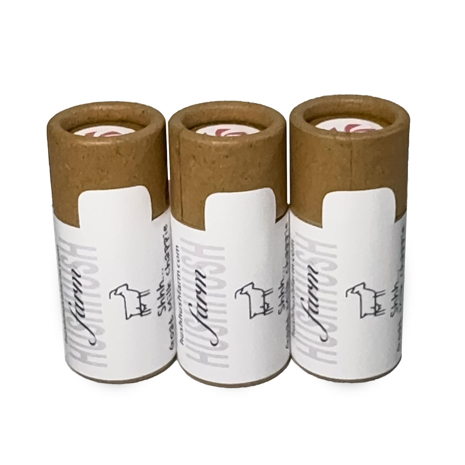 HushHush Farm Natural Lip Balm with Goat Milk - Hydrating Chap Sticks | Lip Care Product for All Skin Types | Chapstick Total Hydration | Lips Moisturizer for Dry Lips | Peppermint (Pack of 3)