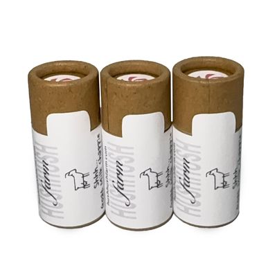 HushHush Farm Natural Lip Balm with Goat Milk - Hydrating Chap Sticks | Lip Care Product for All Skin Types | Chapstick Total Hydration | Lips Moisturizer for Dry Lips | Peppermint (Pack of 3)