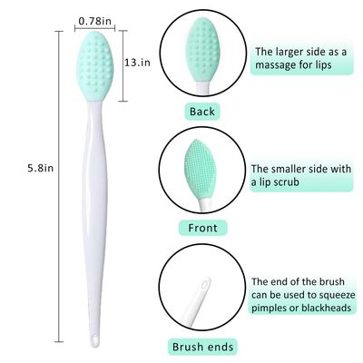 Yrarbil 5Pcs Retractable Lip Brush and Lip Scrub Exfoliator Brush Set, Silicone Lip Brush Tool Double-Sided Mini Exfoliating Brush