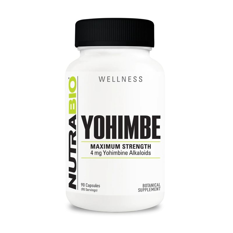 NutraBio Yohimbe (4mg)- Yohimbe Supplement for Men and Women- Yohimbe Bark Extract- 4mg- 90 Vegetable Capsules