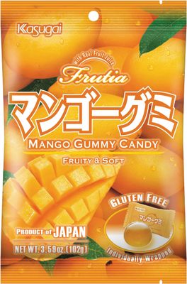 Kasugai Gummy Candy, Mango, 3.59-Ounce Bags (Pack of 12)