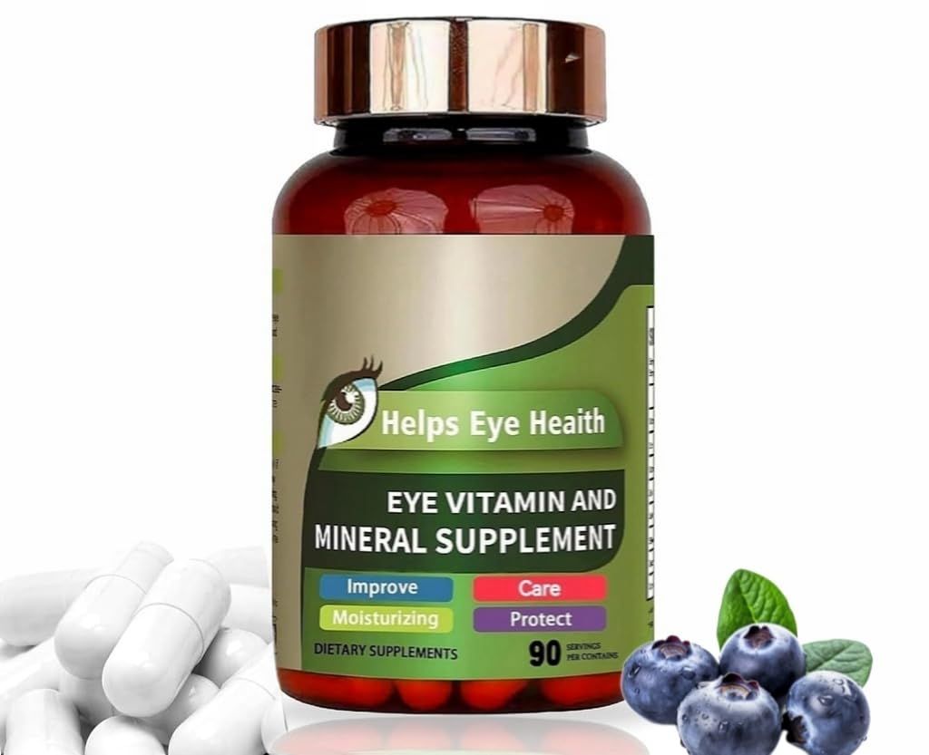 enttgo Eye Vitamin &amp; Mineral Supplement with Lutein, Supports Eye Strain, Lutein Eye Vitamins Supplement for Dry Eye, Vitamins C/E &amp; Zeaxanthin, 90 Capsules