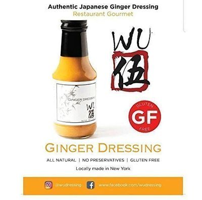 Wu Japanese Ginger Dressing -ALL NATURAL - NO PRESERVATIVES - GLUTEN FREE - MADE WITH POWERFOODS - SALAD DRESSING - 10.7 FL OZ (Original Ginger, 1 Bottle)