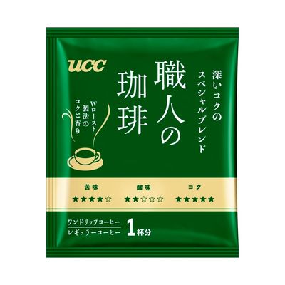 UCC Shokunin Coffee Special Blend, Single Serve Japanese Style Pour Over Coffee, Imported from Japan, 100 Individual Bags, 0.25 Oz (7g) per bag, Sun-Dried Beans, Artisan Crafted, Each Bag Makes 5 o...