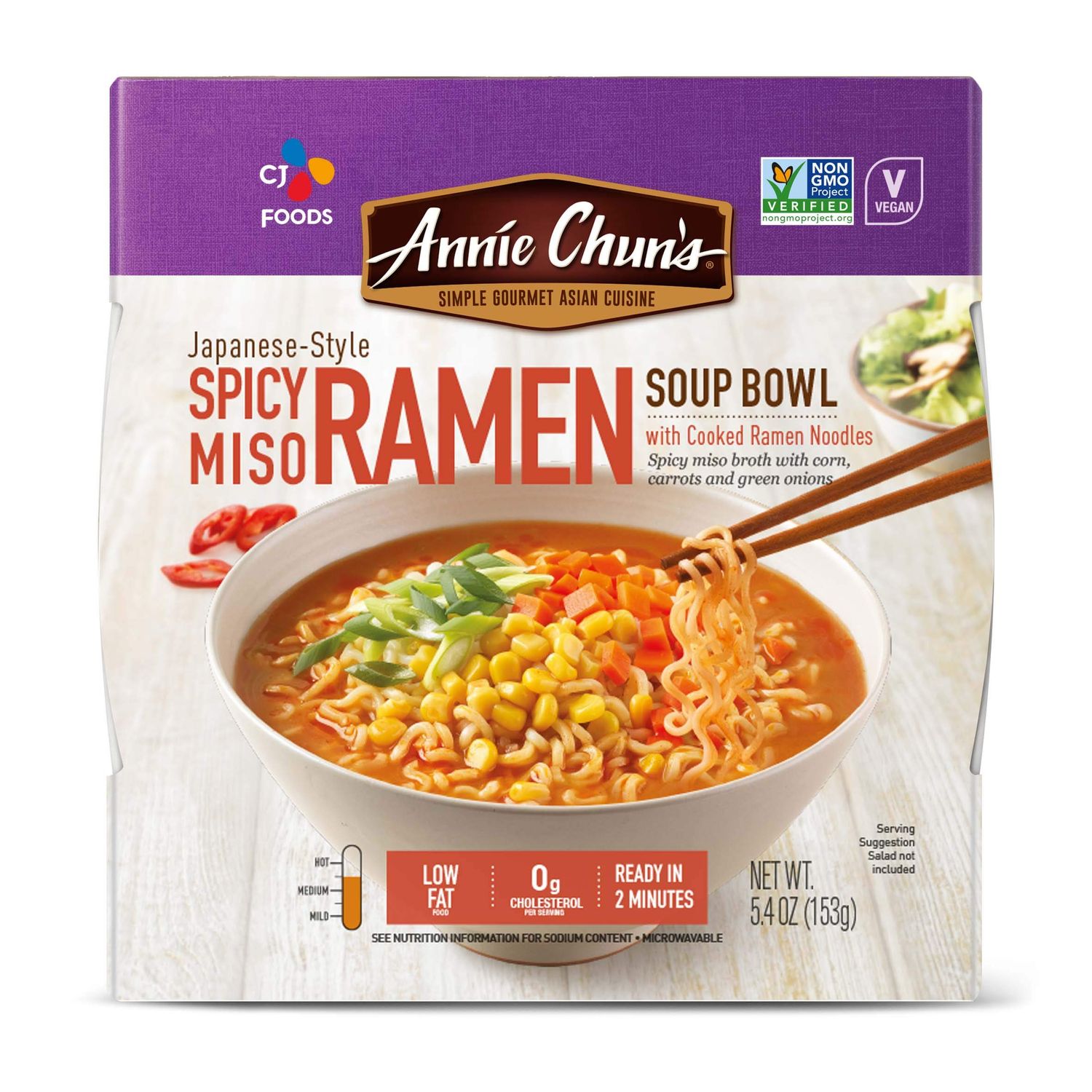 Annie Chun&#39;s Noodle Bowl Chun&#39;s Spicy Miso Ramen Bowl, Non-GMO, Vegan, 5.4 Oz