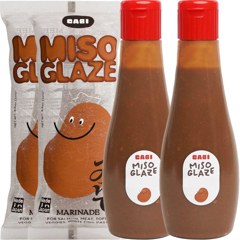 Cabi Miso Glaze (2 Pack) - Perfect Miso Umami Japanese BBQ Sauce w/ Unique Peppery Note - Authentic Japanese Koji Fermented Food Sauce - Easy-to-Use Squeeze Bottles for Food Enthusiasts