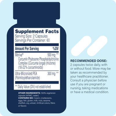 Enzyme Science Pea Turmeric Curcumin Supplement for Physiological Support Helps Support Nervous, Immune, &amp; Muscular Systems - 120 Capsules