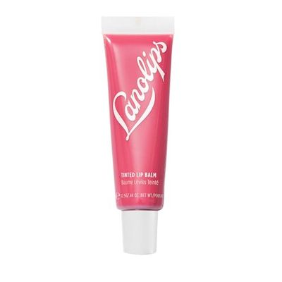 Lanolips Tinted Lip Balm - Enriched with Lanolin Oil for Shine &amp; Hydration - Hydrating Tinted Lip Gloss Tube - Rhubarb (12.5g / 0.44oz)