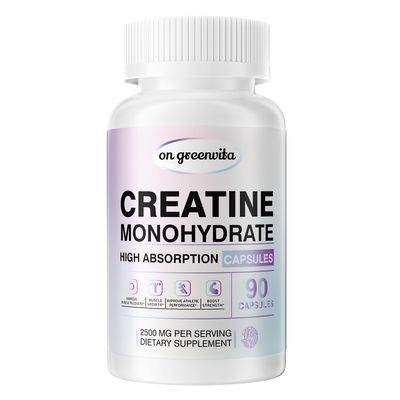 Creatine Monohydrate Capsules - Creatine Pills - 2500mg per Serving, Gluten Free, 90 Capsules