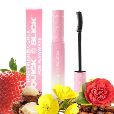 INH Hair Mascara for Flyaways | Quick Slick Hair Finishing Stick for Flyaways, Frizz Control, &amp; Slick Back Look | Non Greasy &amp; Non Comedogenic Smoothing Serum &amp; Frizz Tamer Wand | Strawberry Jam, 18ml
