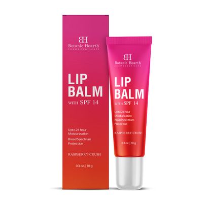Botanic Hearth Raspberry Lip Balm With Spf For Dry, Chapped Lips With Jojoba Oil, Vitamin E &amp; Allantoin | Lip Care Balm With Sun Protection | Soothing With A Transparent Shine | 0.3 Oz