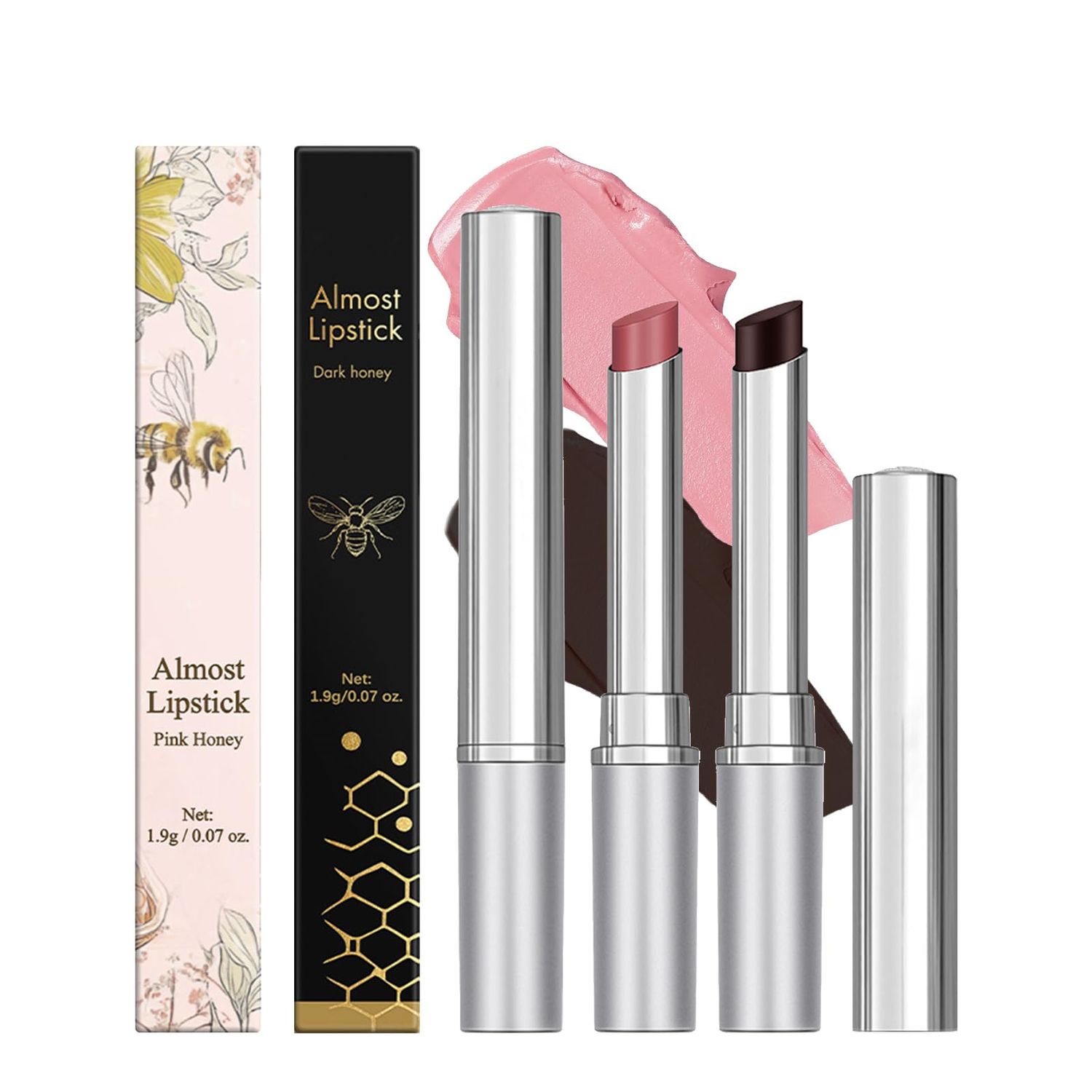 Honey Black Lip Balm Hydrating Sheer Lipstick,Pink Honey Lipstick for Women,Natural Glossy Lips Balm,Nourishing and Hydrating Lip Gloss for All Skin Tones(BlackPink Honey Blam)