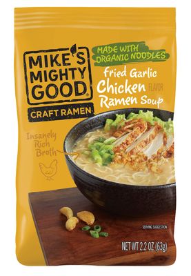 Mike&#39;s Mighty Good Ramen Chicken Noodle Soup Pillow Pack - Fried Garlic Chicken Instant Ramen Noodles - Organic Non-GMO - 2.2 Ounces - 7 Pack