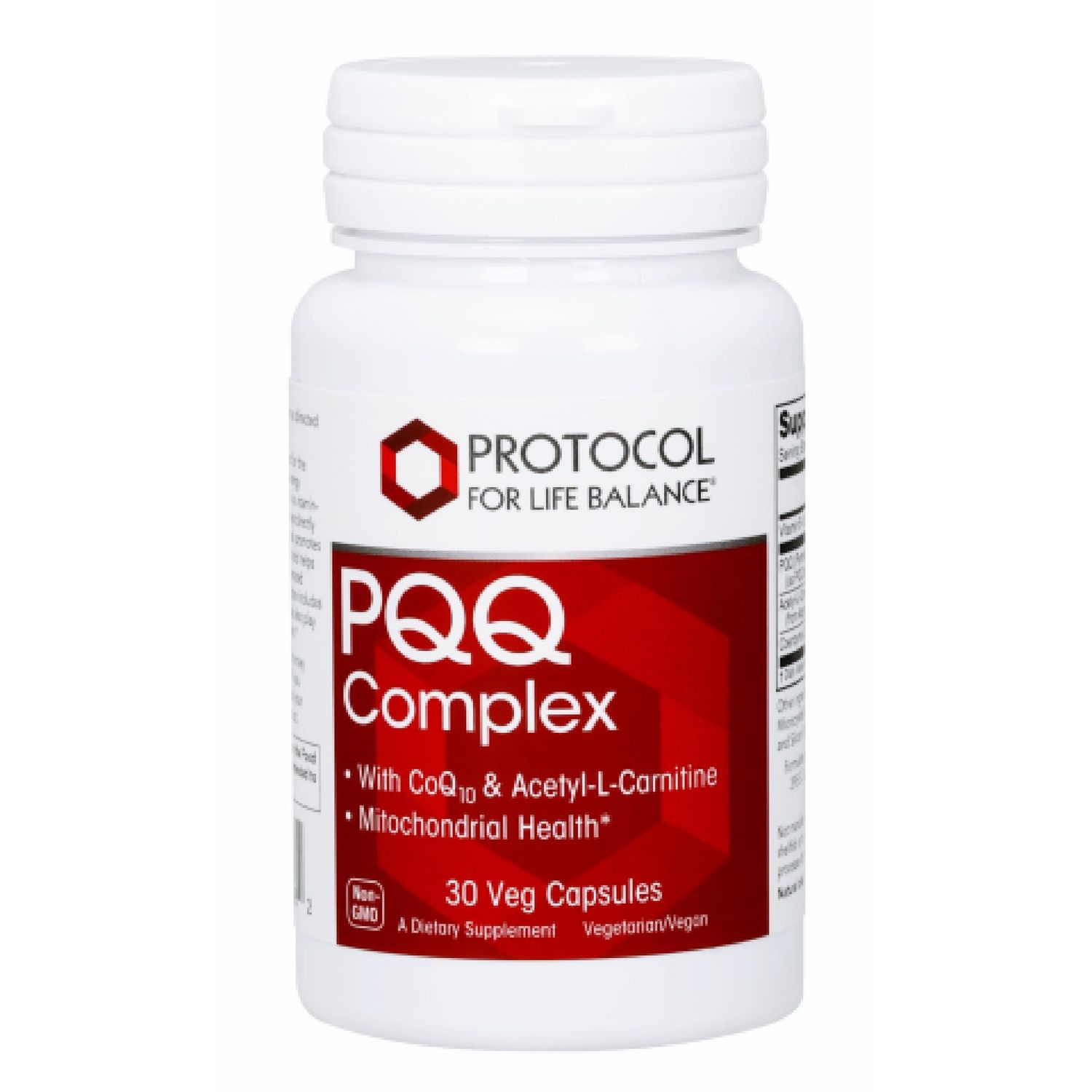 PROTOCOL FOR LIFE BALANCE PQQ Complex - Mitochondrial Health - with CoQ10 &amp; L Carnitine - B Vitamin - Supplement for Energy - 30 Veg Caps
