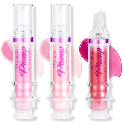 3 Colors Lip Plumping Booster, Spicy Lip Plumper Gloss Lip Plumping Oil, Ultra-Hydrating Nourishing Plump and Pout Lip Plumper, Glossy Finish Fuller Natural Lip Makeup Mother&#39;s Day Gifts-010206