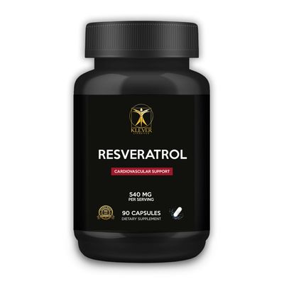 Klever Lifestyle | Resveratrol Antioxidant Supplement | Supports Immune Function, Longevity, Healthy Aging | 90 Capsules | 540mg per Serving