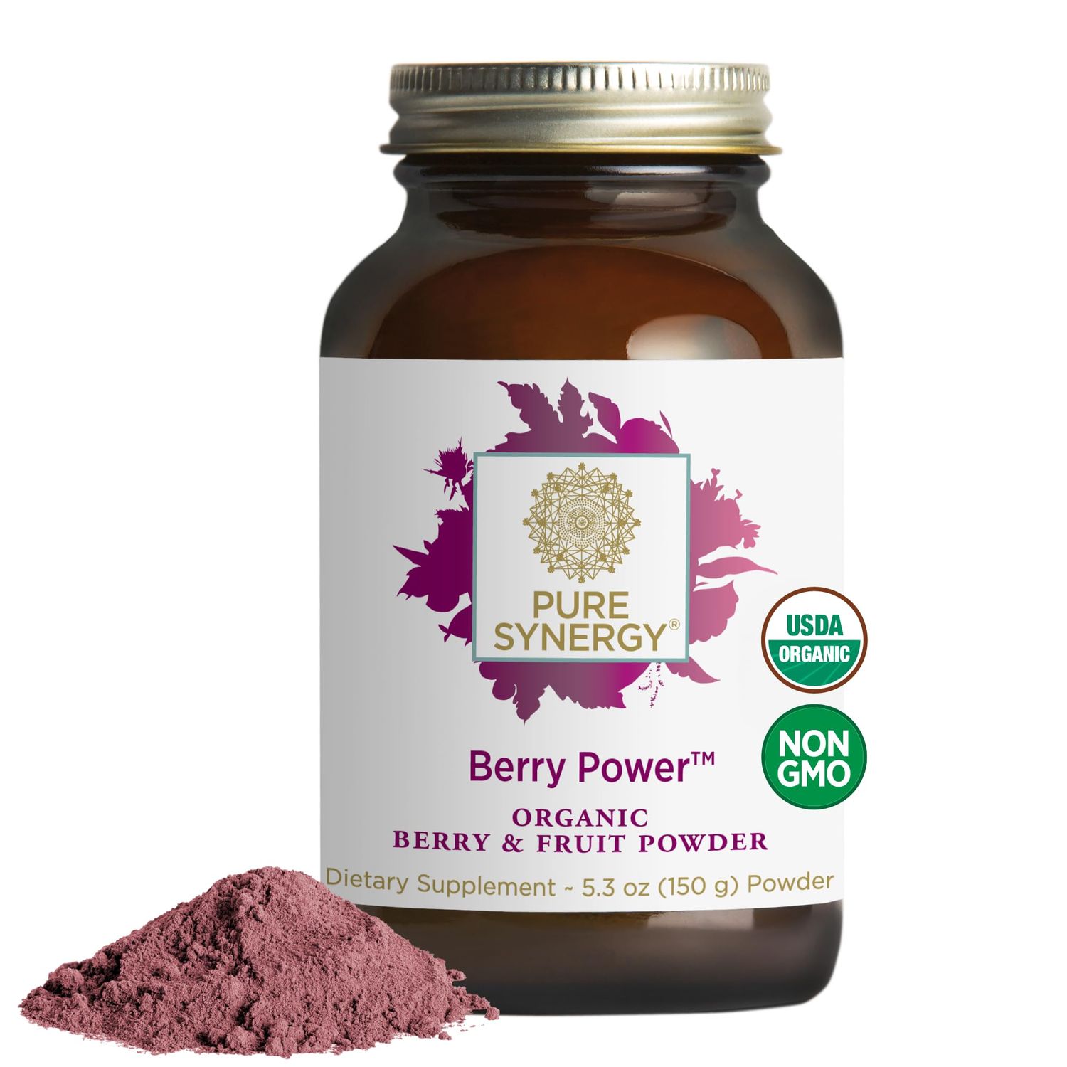 PURE SYNERGY Berry Power | Organic Berry and Fruit Powder | Antioxidant Supplement with Organic Acai, Camu Camu, and Wild Blueberry | for Healthy Aging, Immune, and Skin Support (5.3 oz Powder)