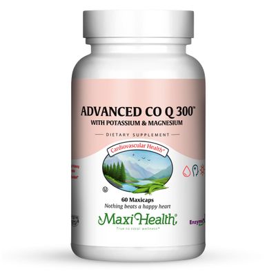Maxi Health Advanced CO Q10 300 - Coenzyme Q10 - with Potassium &amp; Magnesium - 60 Capsules - Kosher