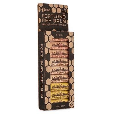 Portland Bee Balm All Natural Handmade Beeswax Based Lip Balm Unscented, Yuzu Citrus and Lavender Assortment 9 Count