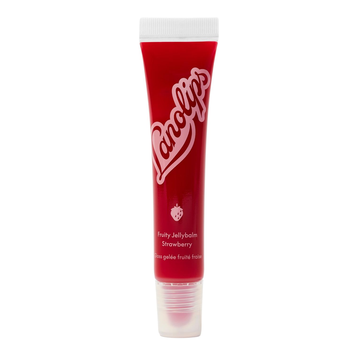Lanolips Fruity Jellybalm - Tinted Lip Balm to Deepen, Brighten &amp; Enhance - Moisturizing Lanolin Lip Balm &amp; Jelly Lip Gloss - Everyday Lip Makeup - Strawberry (10g / 0.35oz)