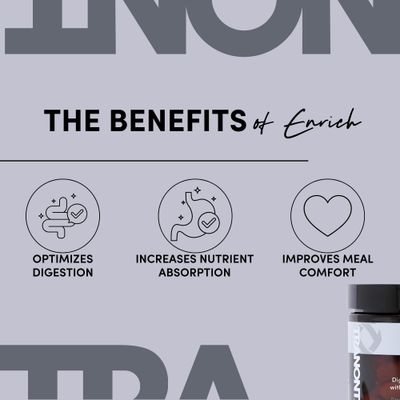 Tranont Enrich Digestive Enzymes &amp; Probiotic Blend | 90 Capsules | Optimal Gut Health, Digestion Support &amp; Nutrient Absorption-Sugar Free, Prebiotics &amp; Probiotics for Men &amp; Women, Unbloat Supplement