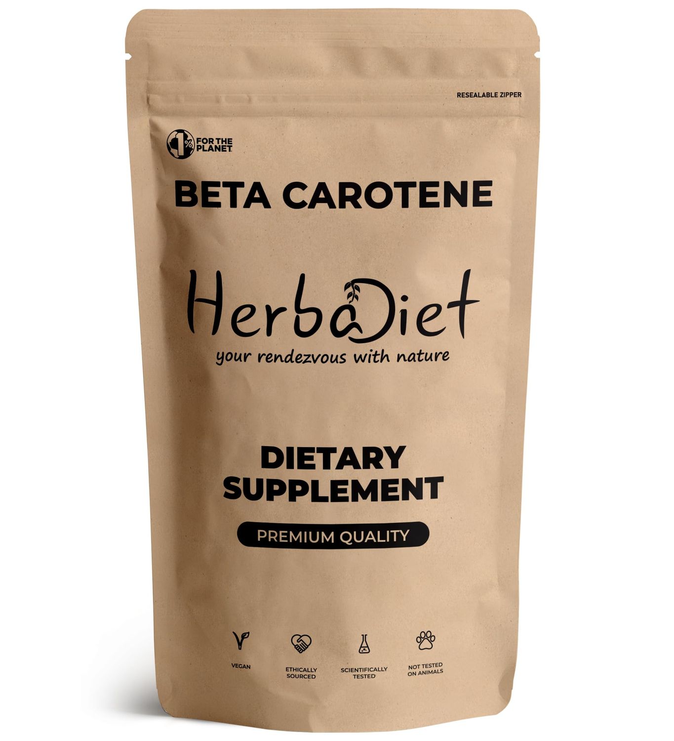 Beta Carotene 10 Vitamin A 25000 IU Powder | Immune System Support, Antioxidant Supplement | Cartenoids for Healthy Vision, Eyes &amp; Skin | 100 Natural Betacarotene (1.76 oz - 50 gram)