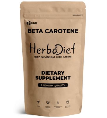 Beta Carotene 10 Vitamin A 25000 IU Powder | Immune System Support, Antioxidant Supplement | Cartenoids for Healthy Vision, Eyes &amp; Skin | 100 Natural Betacarotene (1.76 oz - 50 gram)