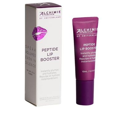 Alchimie Forever Lip Booster, Peptide-Power Plumping Formula for Hydrating Lip Treatment with Volulip &amp; Maxilip by Sederma, Shea Butter, and Jojoba Oil - Vegan Balm for Dry Lips - 0.3 FL Oz