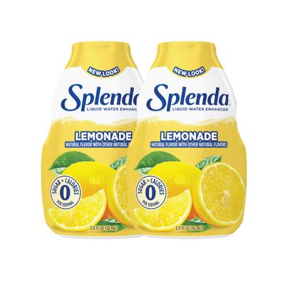 SPLENDA Liquid Water Enhancer Drops, Sugar Free, Zero Calorie, Natural Flavor, Concentrated Drink Mix, 3.11 Fl Oz Each Bottle (Lemonade, 2 Pack)