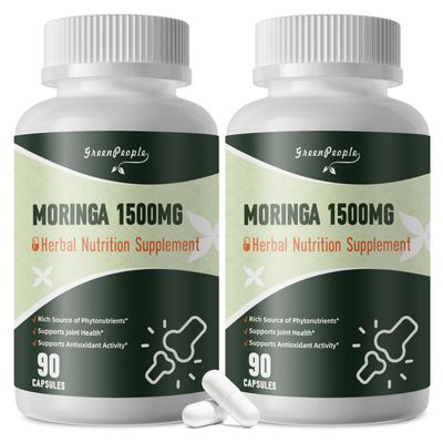 Moringa Pure Capsules, Rich Moringa Powder, A Natural Green Antioxidant Superfood - Supports Energy, Skin Health, Gut Health, with Essential Vitamins &amp; Amino Acids 90pcs2