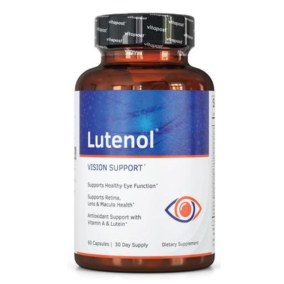 Lutenol | Natural Vision Support Supplement with Eye Vitamins, Lutein &amp; Zeaxanthin, Vitamin A &amp; Zinc to Support Retina, Lens &amp; Macula Health. 60 Capsules
