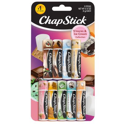 ChapStick Lip Balm, Ice Cream Collection 3-Pack, Ice Cream Classics 3-Pack Smores Collection - Fun &amp; Flavorful Lip Care, Birthday Gift, Party Favors, Stocking Stuffers, 0.15 Oz Ea