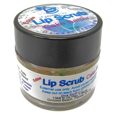 Diva Stuff Ultra Hydrating Lip Scrub for Soft Lips, Gentle Exfoliation, Moisturizer &amp; Conditioner, Cake Batter Flavor - oz (Made in the USA)