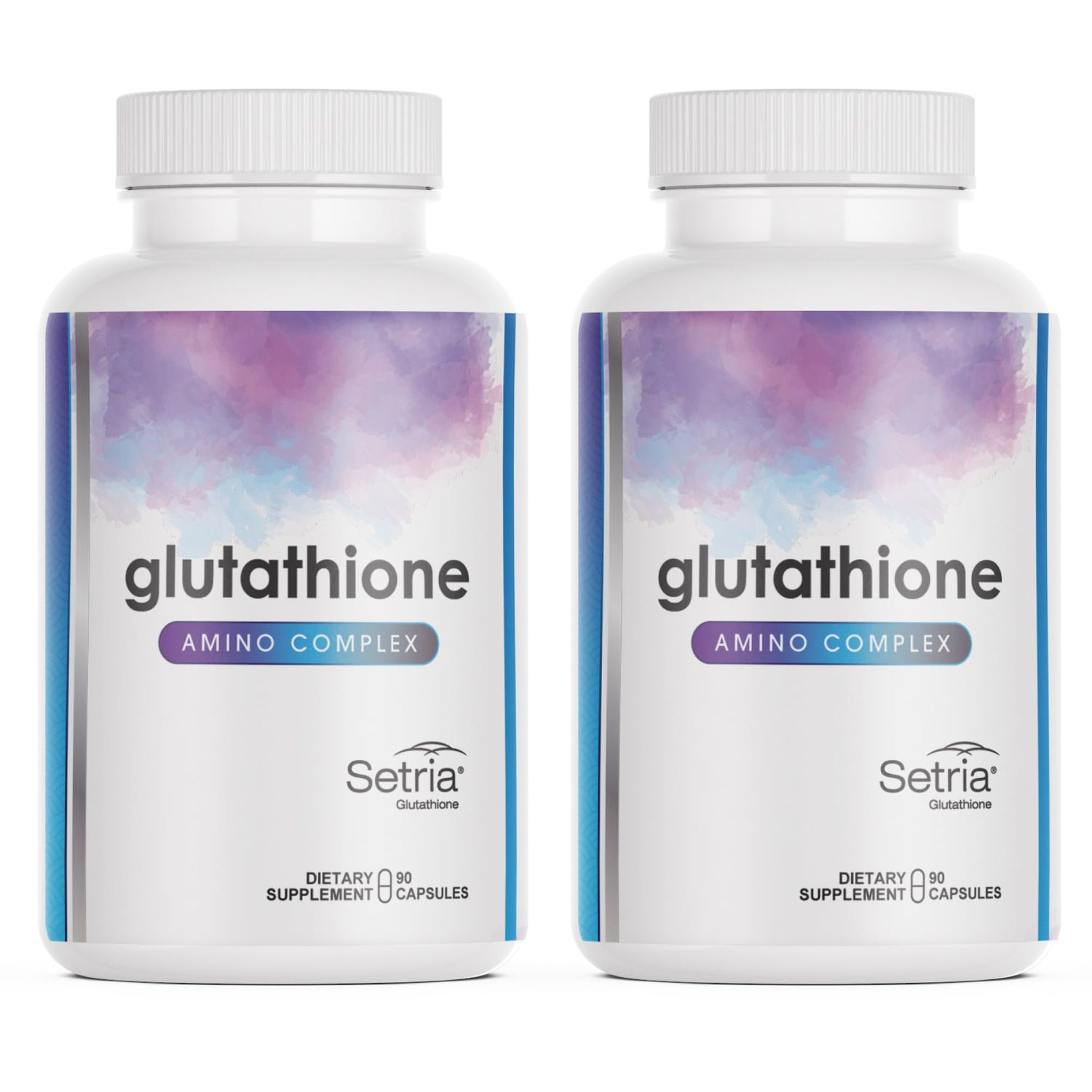 Glutathione Amino Complex High Absorption Antioxidant with Setria, NAC &amp; BioPerine - Supports Anti-Aging, Energy, Liver Detox &amp; Immune Health - 90 Capsules (Pack of 2)