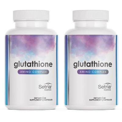 Glutathione Amino Complex High Absorption Antioxidant with Setria, NAC &amp; BioPerine - Supports Anti-Aging, Energy, Liver Detox &amp; Immune Health - 90 Capsules (Pack of 2)