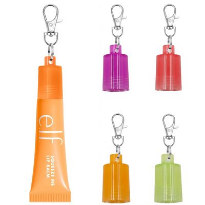YJNAUPAI Keychain Cap for e.l.f. Squeeze Me Lip Balm 0.21 oz, Keychain Holder for e.l.f. Moisturizing Lip Balm, Portable Keychain Holder-4pcs
