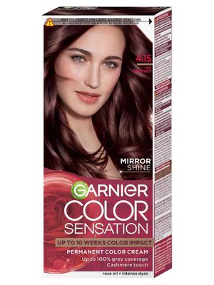 GARNIER - COLOR SENSATION - Permanent hair coloring cream - 4.15 Icy Chestnut