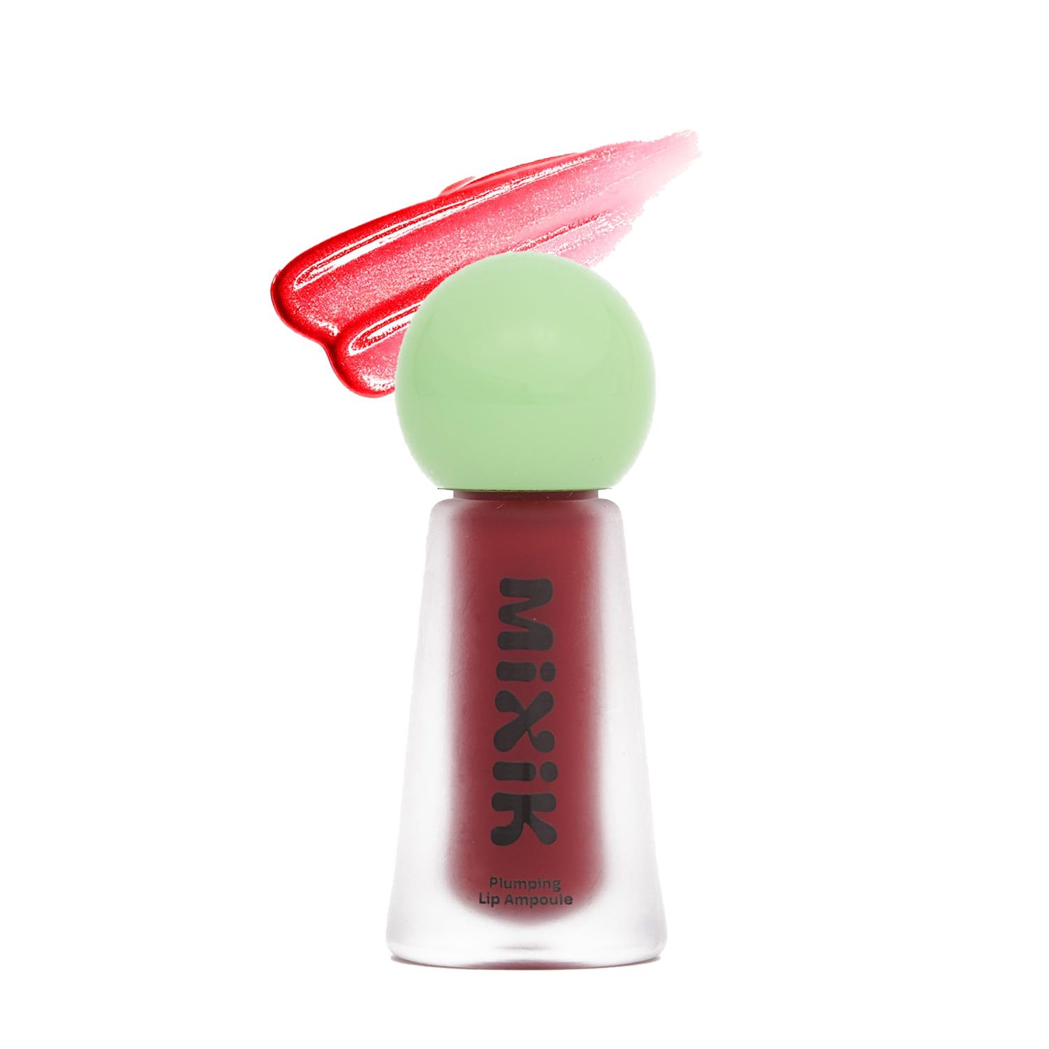 MIXIK Plumping Lip Ampoule, Hydrating Lip Gloss Plumping Ampoule made with Shea Butter &amp; Argan Kernel Oil leaving Lips Plump, Smooth and Glossy, promotes Vibrant High-Gloss Plump Lips (Red Plump)