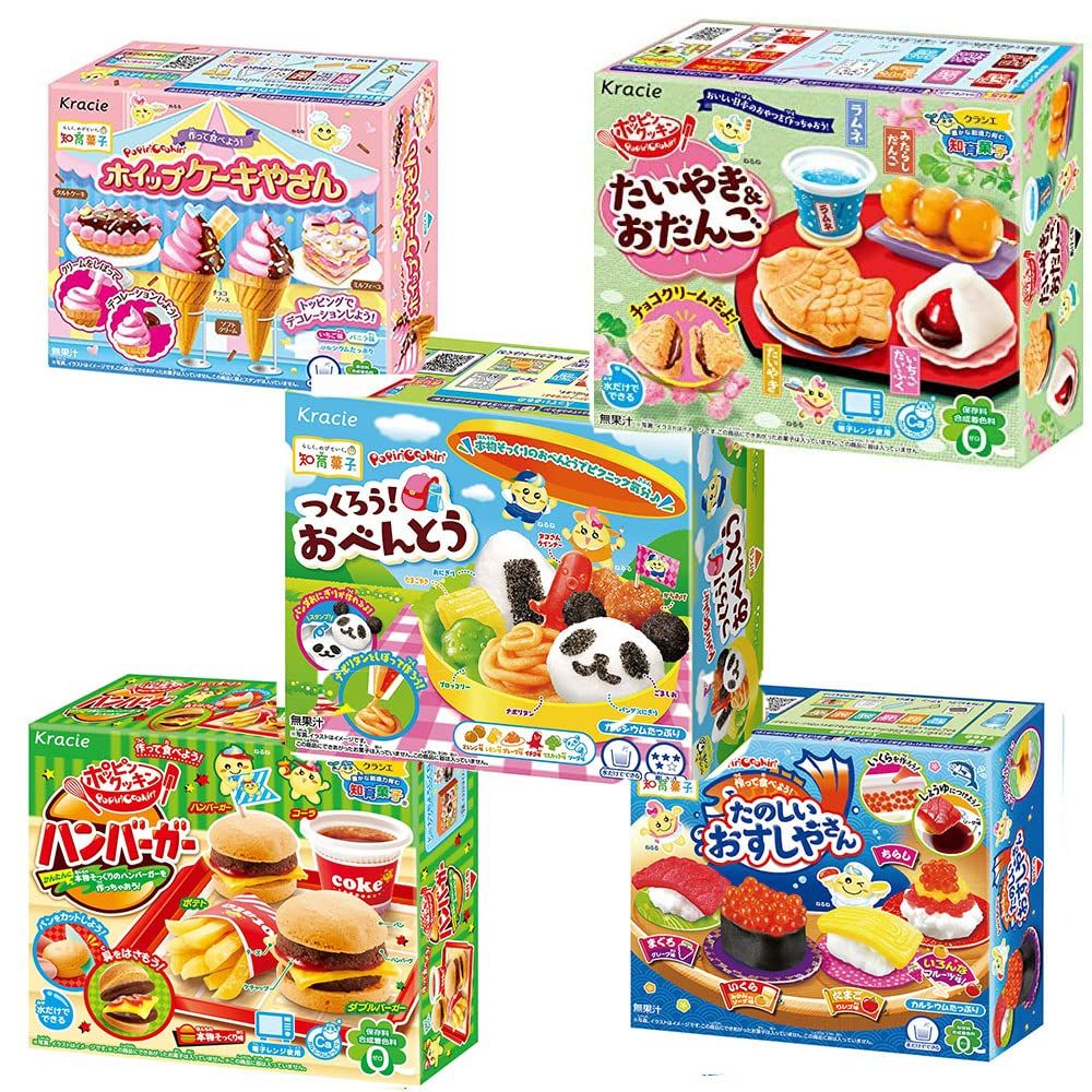 Assortment of 5 Kracie Popin Cookin &amp; Happy Kitchen kits 5 packs of Japanese DIY sweets Ninjapo Japan 230