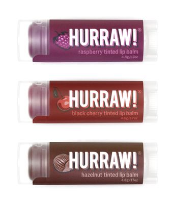 Hurraw! Raspberry Tinted, Black Cherry Tinted, Hazelnut Tinted Lip Balms, 3 Pack Bundle: Organic, Vegan, Cruelty &amp; Gluten Free. Non-GMO, 100 Natural. Bee, Shea, Soy &amp; Palm Free. Made in USA