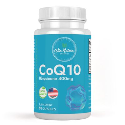 Via Natura Organics CoQ10 Ubiquinone 400mg | Supplement | 60 Capsules