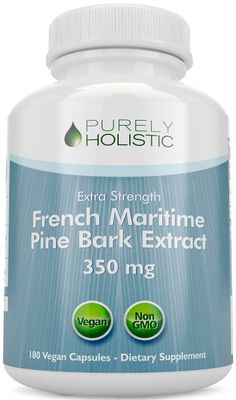 Purely Holistic Pine Bark Extract 350mg 180 Vegan Capsules 95 Proanthocyanidins - French Maritime Pine Bark Extract - Non GMO &amp; Pesticide Free Antioxidant Supplement
