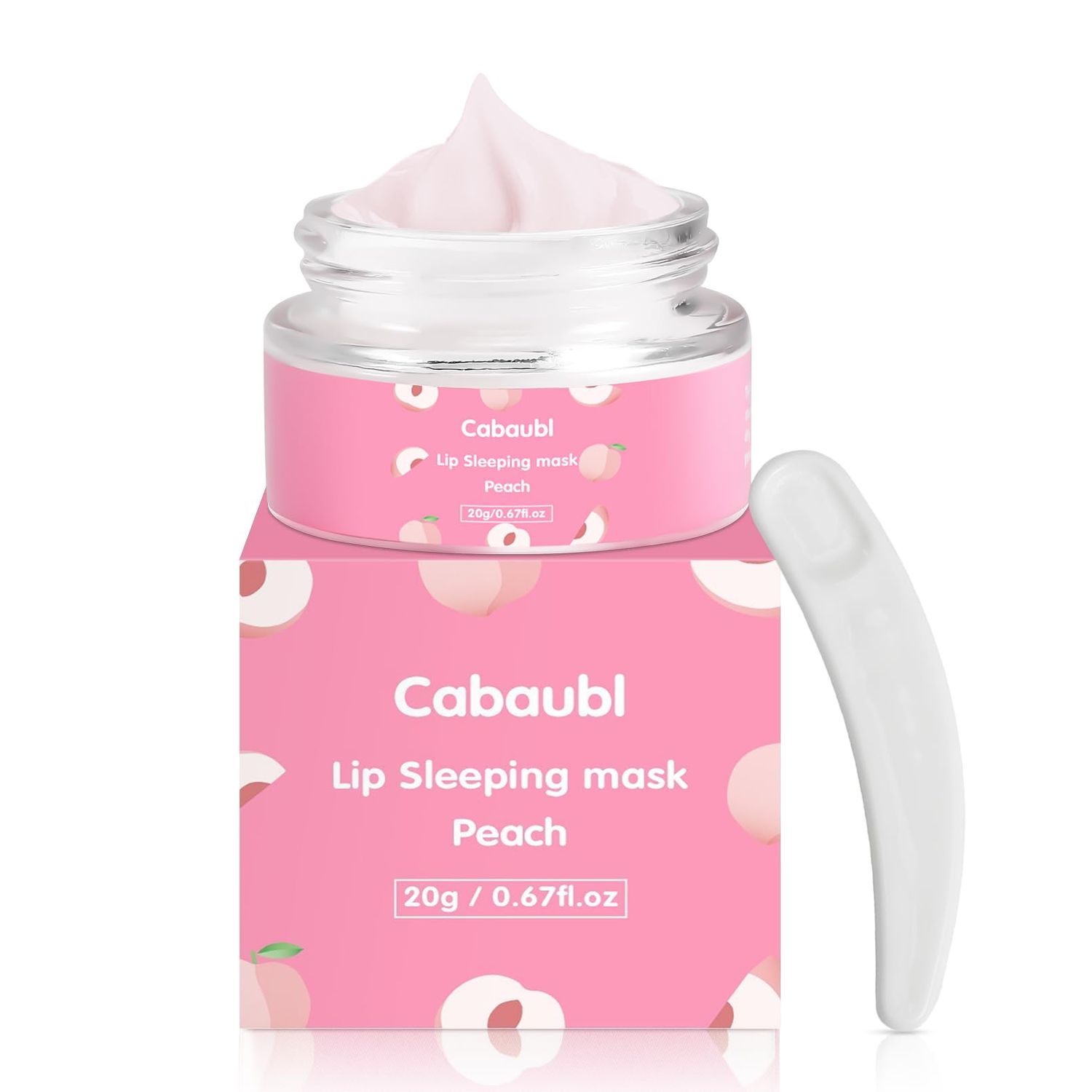 Cabaubl Lip Sleeping Mask,Moisture Lip Mask Overnight,Night Repair Sleeping Lip Balm,Sleeping Lip Butter Balm to Moisturize &amp; Nourish Dry Cracked Lips,Lip Treatment Mask,Peach Lip Mask(20g, 0.7 oz)