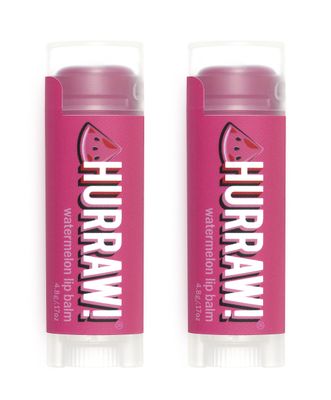 Hurraw! Watermelon Lip Balm, 2 Pack: Organic, Certified Vegan, Cruelty and Gluten Free. Non-GMO, 100 Natural Ingredients. Bee, Shea, Soy and Palm Free. Made in USA