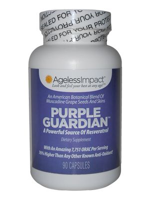Purple Guardian Resveratrol with ORAC Blend of Pulverized Muscadine Grape Seeds &amp; Skins, Veggie Caps, 700mg, 90-Count