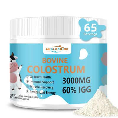 HEALOADING Bovine Colostrum Supplement Powder: Pure Whole Bovine Colostrum Rich in Immunoglobulins and Nutrients for Immune Support and Gut Health, Easy to Mix in Water or Smoothies