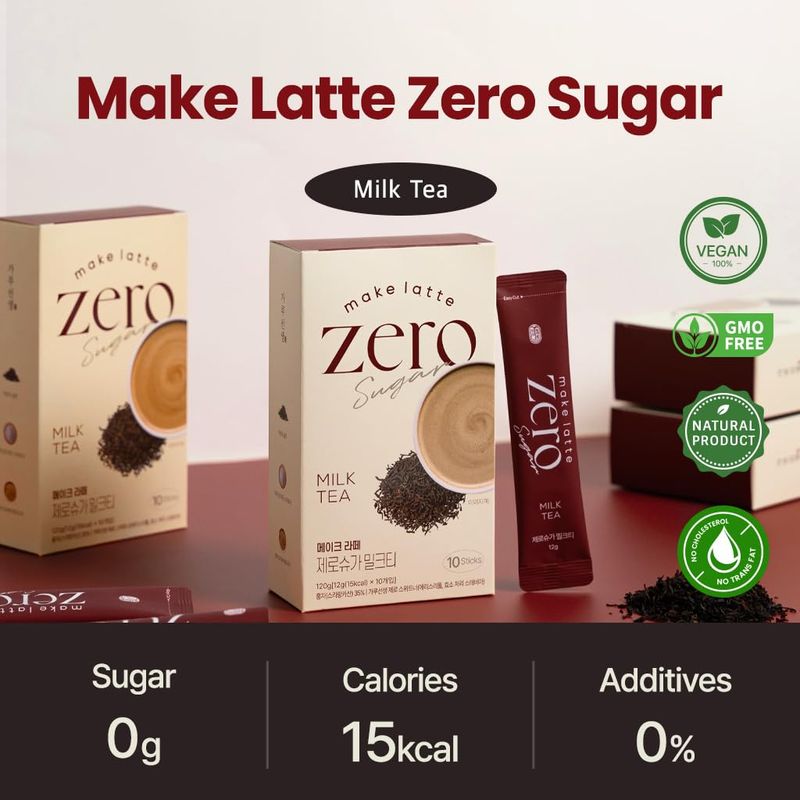 Garumaster Milk Tea Powder Stick Korean sweet tea, Zero sugar (0.423 oz X 10 Sticks) milk Authentic Flavor Easy powder stick, 4.23 oz combination of Assam and Earl Grey tea