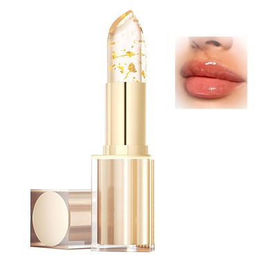 Hicassani Color Changing Lipstick,Transparente Transferproof Gold Crystal Color Changing Lip Stick,Moisturizer Long Lasting Lip Balm (1 PC)