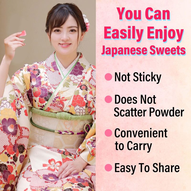 YAMASAN KYOTO UJI Japanese Sakura Mochi Candies, Real Traditional Cherry blossom Rice Cakes, 300g/10.58oz, Japanese Snacks, Japanese Candy, Individually Wrapped